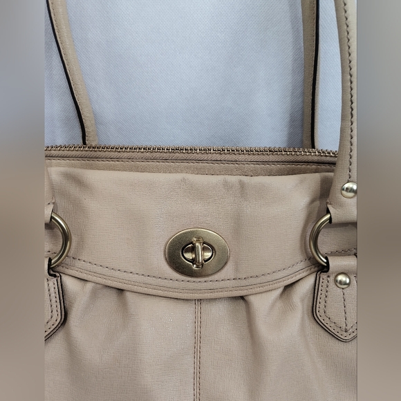 Coach Addison Spectacular Handcrafted Beige Leather Satchel Tote Shoulder Bag - Picture 3 of 14